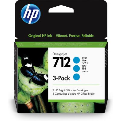 HP 712 3-Pack 29-ml Cyan DesignJet Ink