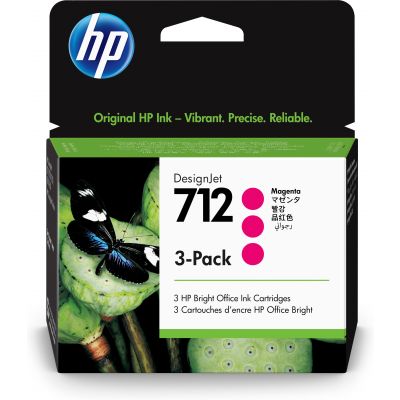 HP 712 3-Pack 29-ml Magenta DesignJet
