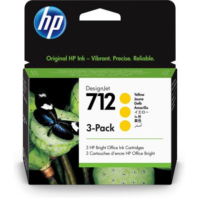 Tint HP 3ED79A nr. 712 yellow/kollane 3-pack 3x29ml - DesignJet Studio, T210, T230, T250, T630, T650