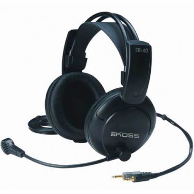 Koss Headphones SB40 Wired On-Ear Microphone Black