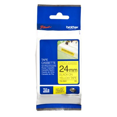 Adhesive tape Brother TZE-S651 Strong Adhesive yellow, black text, width 24mm