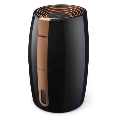 Philips | HU2718/10 | Humidifier | 17 W | Water tank capacity 2 L | Suitable for rooms up to 32 m | NanoCloud technology | Humidification capacity 200 ml/hr | Black/Copper