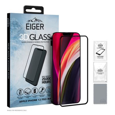 "Screen protector Eiger 3D Fullscreen Glass iPhone 12 Pro MAX 6.7 ""(2020), black"