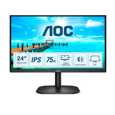 LCD Monitor|AOC|24B2XD|23.8"|Panel IPS|1920x1080|16:9|75Hz|Matte|4 ms|Tilt|Colour Black|24B2XD