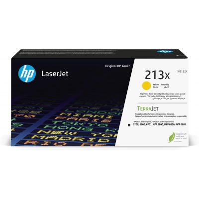 Toner HP 213X - High Yield - Yellow - original - LaserJet - toner cartridge (W2132X) - for Color LaserJet Enterprise 67XX, MFP 5800; LaserJet Enterprise Flow MFP 5800, MFP 6800