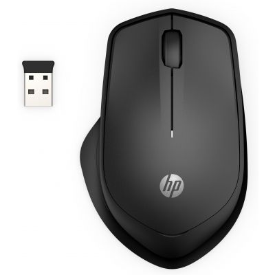 Hiir HP 280 Silent Wireless Mouse Jet Black - must, juhtmevaba, vaikne, HP Blue Optical sensor,