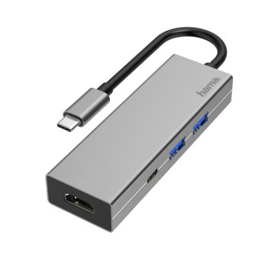 Port replikaator Hama USB-C Multiport Adapter 2xUSB3.1/HDMI 4K@30Hz/USB-C USB3.2 Gen1 Power Delivery max5A 100W