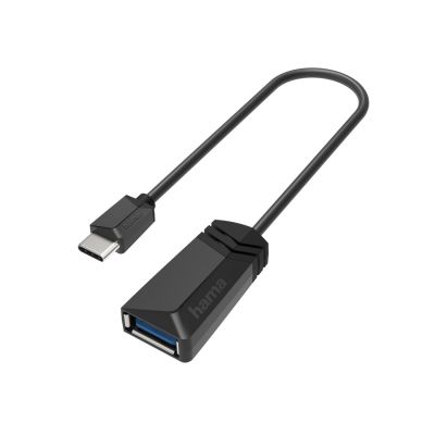 USB-kaabel USB-C USB-A 0.15m Hama USB-C Adapter Cable - USB3.1 Gen1 A-pesa 5Gbit/s, kullatud kontaktid, topeltvarjestus