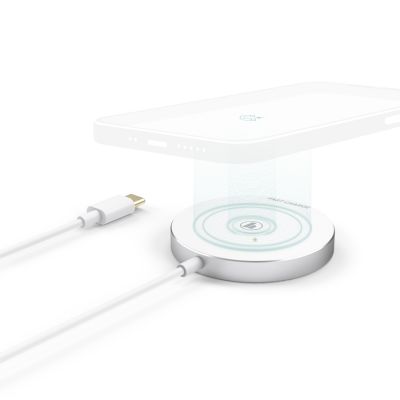 Juhtmevaba nutitelefoni laadija Hama MagCharge FC15 Qi Wireless Fast Charge, White/valge 15W 3A, USB-C kaabliga