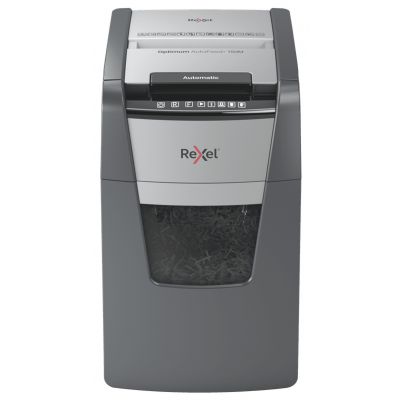 Paper shredder Rexel Optimum AutoFeed+ 150M, 2x15mm P5, 6-sheet/150-sheet automatic feeder, 44L, Home/Home Office
