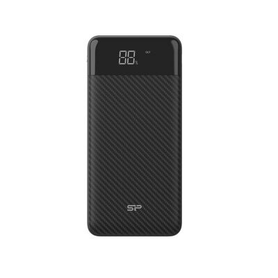 Akupank Silicon Power GP28 Power Bank 10000mAH must. LED display, 2x USB-A 2.1A, USB-C/micro-USB laadmispesad