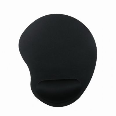 Mouse pad with soft wrist support, black , Size: 240 x 200 x 25 mm