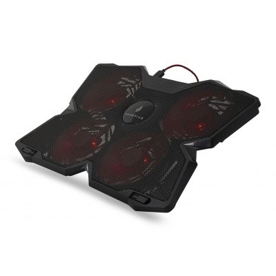 BORA GAMING LAPTOP COOLING PAD up to 17", 4x variable speed 120mm fans, red LED,  free USB port