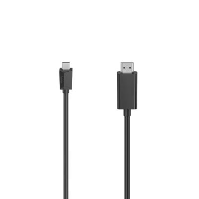 Kaabel USB-C - HDMI Hama 1.5m must topeltvarjestus HDMI UltraHD 4K 4096x2160pix monitorile või projektorile