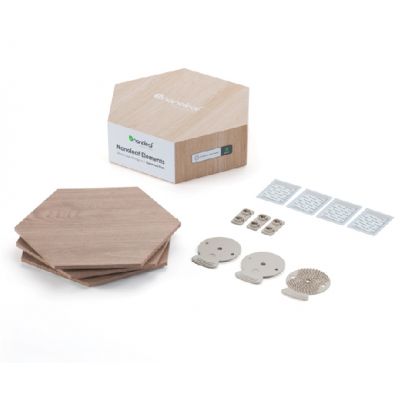 Nanoleaf|Elements Wood Look Hexagons Expansion Pack (3 panels)|Cool White + Warm White