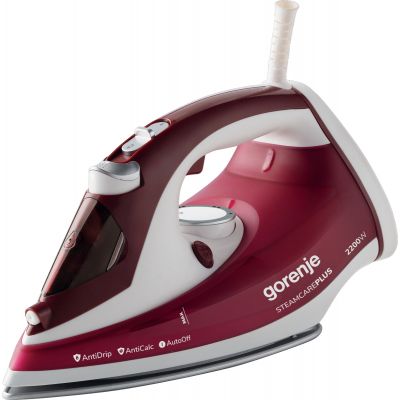 Gorenje | Steam Iron | SIH2200RBC | Steam Iron | 2200 W | Water tank capacity 280 ml | Continuous steam 30 g/min | Red/White