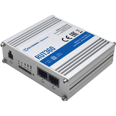 Teltonika Industrial Cellular Router RUT360 LTE CAT6 1 x LAN ports, 10/100 Mbps, compliance with IEEE 802.3, IEEE 802.3u standards, supports auto MDI/MDIX crossover Mbit/s Ethernet LAN (RJ-45) ports