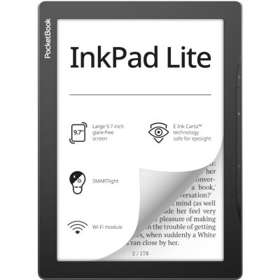 E-Reader|POCKETBOOK|InkPad Lite|9.7"|1200x825|1xUSB type C|Micro SD|Wireless LAN 802.11b/g/n|Grey|PB970-M-WW