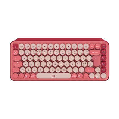 Klaviatuur Logitech POP Keys Wireless Mechanical Keyboard With Emoji Keys - Heartbreaker Rose/roosa (Pan-Nordic), Bluetooth5.1/LE