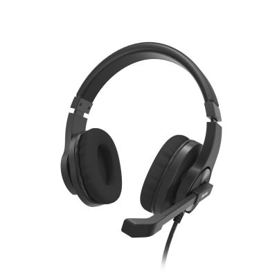 Kõrvaklapid+mikrofon Hama HS-P350 V2 PC-Office-Headset, over-ear, must, 4-pin 3.5mm pistik, 2x3,5mm adapter