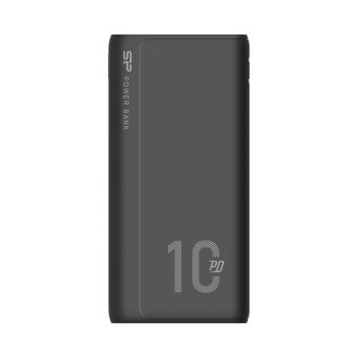 Akupank Silicon Power QP15 10000mAh must. LED indikaator, 2x USB-A 2.1A ja 1xUSB-C, USB-C/micro-USB laadmispesad