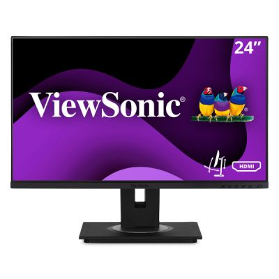 ViewSonic VG2448a-2 24" Full HD Monitor SuperClear IPS LED 3 sides frameless bezel Monitor with VGA, HDMI, DipsplayPort, 4 USB, Speakers and Full Ergonomic Stand with large tilt angle, dual direction