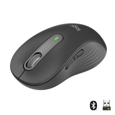 Hiir Logitech Signature M650 L (full size) Wireless Mouse - GRAPHITE / must, 5-nupuga, Bluetooth, 2.4 GHz - Logitech Logi Bolt USB receiver