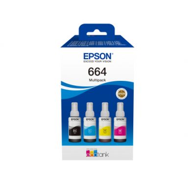 Tint Epson T6646 Multipakk must ja värvid L100/L110/L120/L130 L200/L210/L220 L300/L310/L350/L355/L365/L382/L386 L455/L486 L550/L555/L565 L1300 L3050