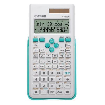 School calculator Canon F-715SG WHITE & BLUE EXP DBL, standard and solar battery, 1YW