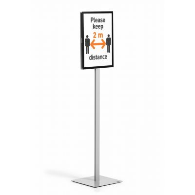 Floorstand Info Stand Basic A3, two-sided, magnetic, H-1315mm, anthracite gray, portrait /landscape