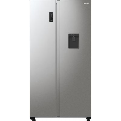 Gorenje Refrigerator | NRR9185EAXLWD | Energy efficiency class E | Free standing | Side by side | Height 178.6 cm | No Frost system | Fridge net capacity 355 L | Freezer net capacity 192 L | Display