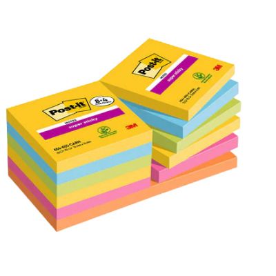 Post-it Super Sticky Notes Carnival 76x76 90 Pack 8 x4 FOC