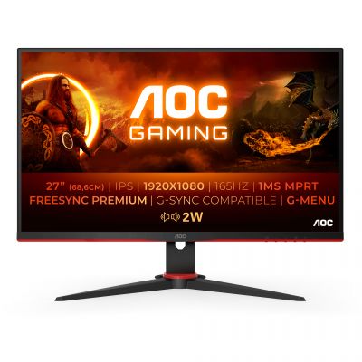 AOC | Gaming Monitor | 27G2SPAE/BK | 27 " | IPS | FHD | 16:9 | 165 Hz | 1 ms | 1920 x 1080 | 250 cd/m | HDMI ports quantity 2 | Black