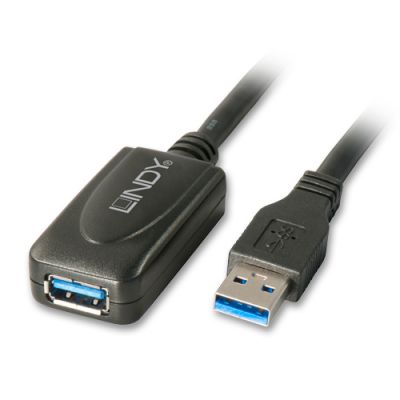USB pikenduskaabel 5m võimendiga A-A M/F Lindy USB3.0 Active Extension