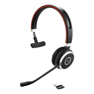Jabra Evolve 65 SE MS Mono Wireless Headset, Bluetooth, USB-A, Link 390a, Juoda