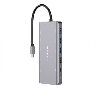 CANYON hub DS-12 13in1 4k USB-C Dark Grey