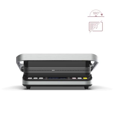 AENO ''Electric Grill EG1: 2000W, 3 heating modes - Upper Grill, Lower Grill, Both Grills  Defrost, Max opening angle -180, Temperature regulation, Timer, Removable double-sided plates, Plate size 32