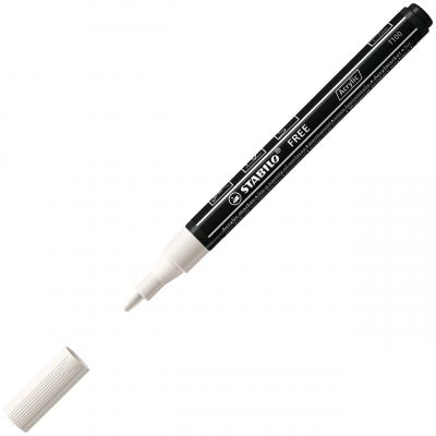 Marker permanent STABILO FREE Acrylic T100 white 1-2 mm