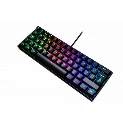 Klaviatuur SureFire KingPin M1 60% size Mechanical Red switches, RGB Gaming Compact Keyboard – Nordic asetus, USB 1.8m, 293 x 104 x 42 mm