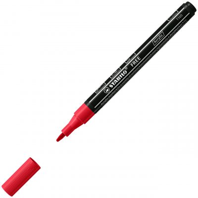Marker permanent STABILO FREE Acrylic T100 carmine 1-2 mm