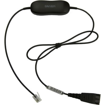 JABRA Smart Cord, QD to RJ9, straight 0,8 meters, with 8-position switch configurator, for STD Variants Headset, makes the headset follow the legislation (new software)