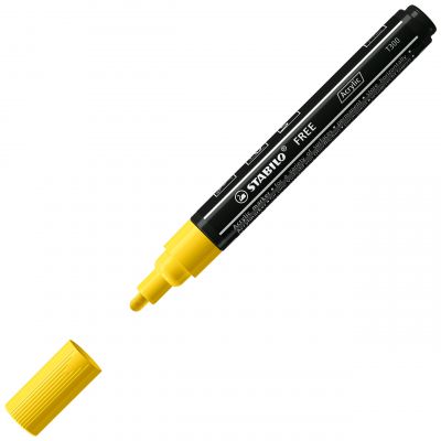 Marker permanent STABILO FREE Acrylic T300 yellow 2-3 mm