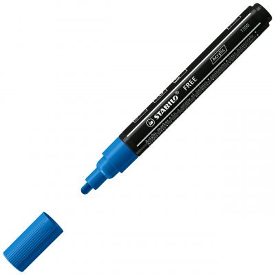 Marker permanent STABILO FREE Acrylic T300 dark blue 2-3 mm