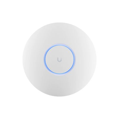 UBIQUITI U6+, WiFi 6, 4 spatial streams, 140 m (1,500 ft) coverage, 300+ connected devices, Powered using PoE, GbE uplink.