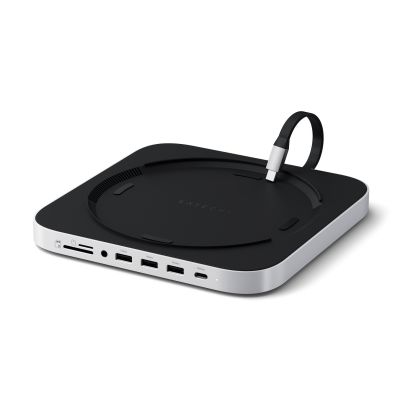 SATECHI Mac Mini Stand & Hub with NVMe SSD Enclosure - Silver