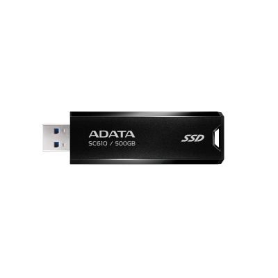 External SSD|ADATA|SC610|500GB|USB 3.2|Write speed 500 MBytes/sec|Read speed 550 MBytes/sec|SC610-500G-CBK/RD