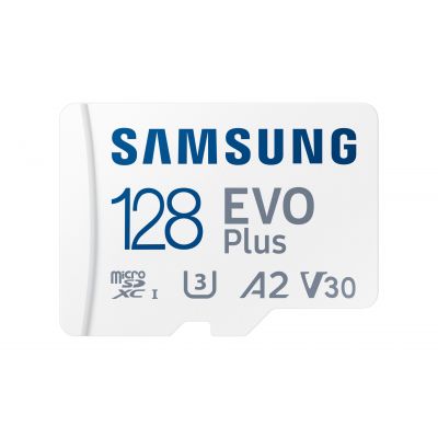 Samsung | MicroSD Card | EVO Plus | 128 GB | microSDXC Memory Card | Flash memory class U3, V30, A2