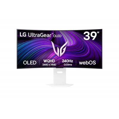 Monitor|LG|39GX90SA-W|39"|Gaming/Curved/21 : 9|Swivel|Height adjustable|Tilt|Matte|Panel OLED|3440x1440|21:9|240Hz|0.03 ms|Speakers|Colour White|39GX90SA-W