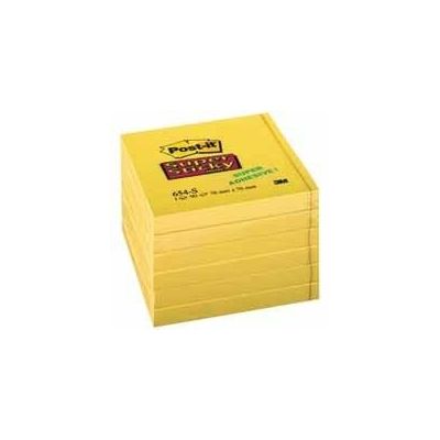 Notepad self-adhesive POST-IT 654SS SuperS, yellow, 76x76mm (pack of 6x90l.)