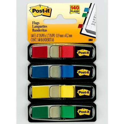 POST-IT bookmark 683-4, 12x43mm different colors, set / pack